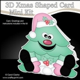 3D Shaped Christmas Card Kit - Cute Christmas Tree is having a Snowball Fight