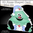 3D Shaped Christmas Card Kit - Cute Christmas Tree is having a Snowball Fight