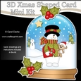 3D Shaped Christmas Snow Globe Card Kit - Snowman Rio is in Love