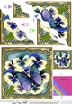 Flowers & Butterfly in a Gold Frame Wavey Corner Stacker