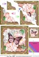 Flowers & Butterfly in a Gold Frame Wavey Corner Stacker
