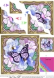 Flowers & Butterfly in a Gold Frame Wavey Corner Stacker