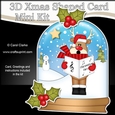 3D Shaped Christmas Snow Globe Card Kit - Rudolph is Carol Singing