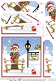 Army Boy is at the North Pole Christmas Fan Pyramage Topper