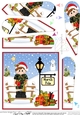 Army Boy is at the North Pole Christmas Fan Pyramage Topper