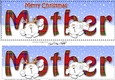 Large DL Merry Christmas MOTHER 3D decoupage with Snowball Sam