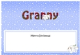 Large DL Merry Christmas GRANNY insert with Snowball Sam
