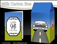 3D Milk Carton Treat Box - Silver Sports Car