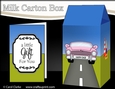 3D Milk Carton Treat Box - Pink Sports Car