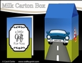 3D Milk Carton Treat Box - Blue Sports Car