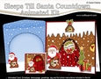 3D Animated Sleeps Till Santa Christmas Gingerbread House Countdown Card Kit - Santa has a Sack of Presents