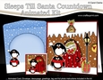 3D Animated Sleeps Till Santa Christmas Gingerbread House Countdown Card Kit - Penguins are Snowballing