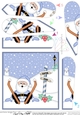 Christmas Santa is at the North Pole Fan Pyramage Topper