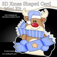 3D Shaped Christmas Card Kit - Rudolph has an Xmas Cracker