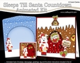 3D Animated Sleeps Till Santa Christmas Gingerbread House Countdown Card Kit - Jock Westie Dog