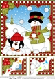 Christmas Snowman Rio 8 x 8 Scalloped Corner Topper