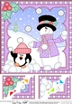 Christmas Snowman Rio 8 x 8 Scalloped Corner Topper