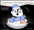 3D Shaped Rocking Christmas Card Mini Kit - Pip Penguin has an Xmas Cracker