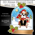 3D Shaped Christmas Snow Globe Card Kit - Little Boxer Dog