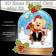 3D Shaped Christmas Snow Globe Card Kit - Little Golden Labrador Dog