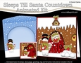 3D Animated Sleeps Till Santa Christmas Gingerbread House Countdown Card Kit - Snowman Rio