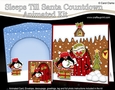 3D Animated Sleeps Till Santa Christmas Gingerbread House Countdown Card Kit - Pip Penguin