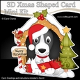 3D Shaped Christmas Kennel Card Kit - Little Springer Spaniel Dog