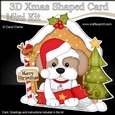3D Shaped Christmas Kennel Card Kit - Little Cavachon Dog