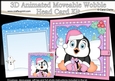 3D Animated Christmas Moveable Wobble Head Card Kit - Penguin has lots of Presents