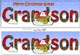Large DL Merry Christmas GREAT GRANDSON 3D decoupage with Snowman Rio