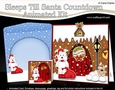 3D Animated Sleeps Till Santa Christmas Gingerbread House Countdown Card Kit - Jock Westie Dog