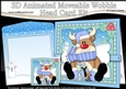 3D Animated Christmas Moveable Wobble Head Card - Rudolph has lots of Presents