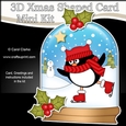 3D Shaped Christmas Snow Globe Card Kit - Pip Penguin