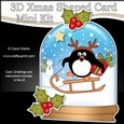 3D Shaped Christmas Snow Globe Card Kit - Pip Penguin