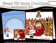 3D Animated Sleeps Till Santa Christmas Gingerbread House Countdown Card Kit - Rudolph