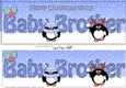 Large DL Merry Christmas to my BABY BROTHER 3D decoupage with Penguins