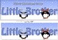 Large DL Merry Christmas to my LITTLE BROTHER 3D decoupage with Penguins