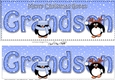 Large DL Merry Christmas GREAT GRANDSON 3D decoupage with Penguins