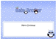 Large DL Merry Christmas BABY BROTHER insert with Penguins