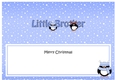 Large DL Merry Christmas LITTLE BROTHER insert with Penguins