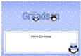 Large DL Merry Christmas GREAT GRANDSON insert with Penguins