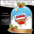 3D Shaped Christmas Snow Globe Card Kit - Bobbin Robin has a Letter for Santa
