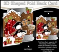 3D Shaped No-Hole Fold Back Christmas Card Mini Kit - Penguins have a Present
