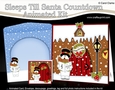 3D Animated Sleeps Till Santa Christmas Gingerbread House Countdown Card Kit - Snowman Rio