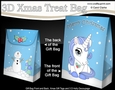 3D Christmas Gift Bag Mini Kit - Cute Little Unicorn Blueberry