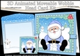 3D Animated Christmas Moveable Wobble Head Card - Santa is Snowballing