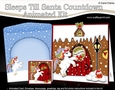 3D Animated Sleeps Till Santa Christmas Gingerbread House Countdown Card Kit - Cute Unicorn