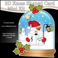 3D Shaped Christmas Snow Globe Card Kit - Snowball Sam