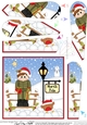 Army Boy is at the North Pole Christmas Fan Pyramage Topper