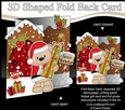 3D Shaped No-Hole Fold Back Christmas Card Mini Kit - Livvy Bear has an Xmas Present